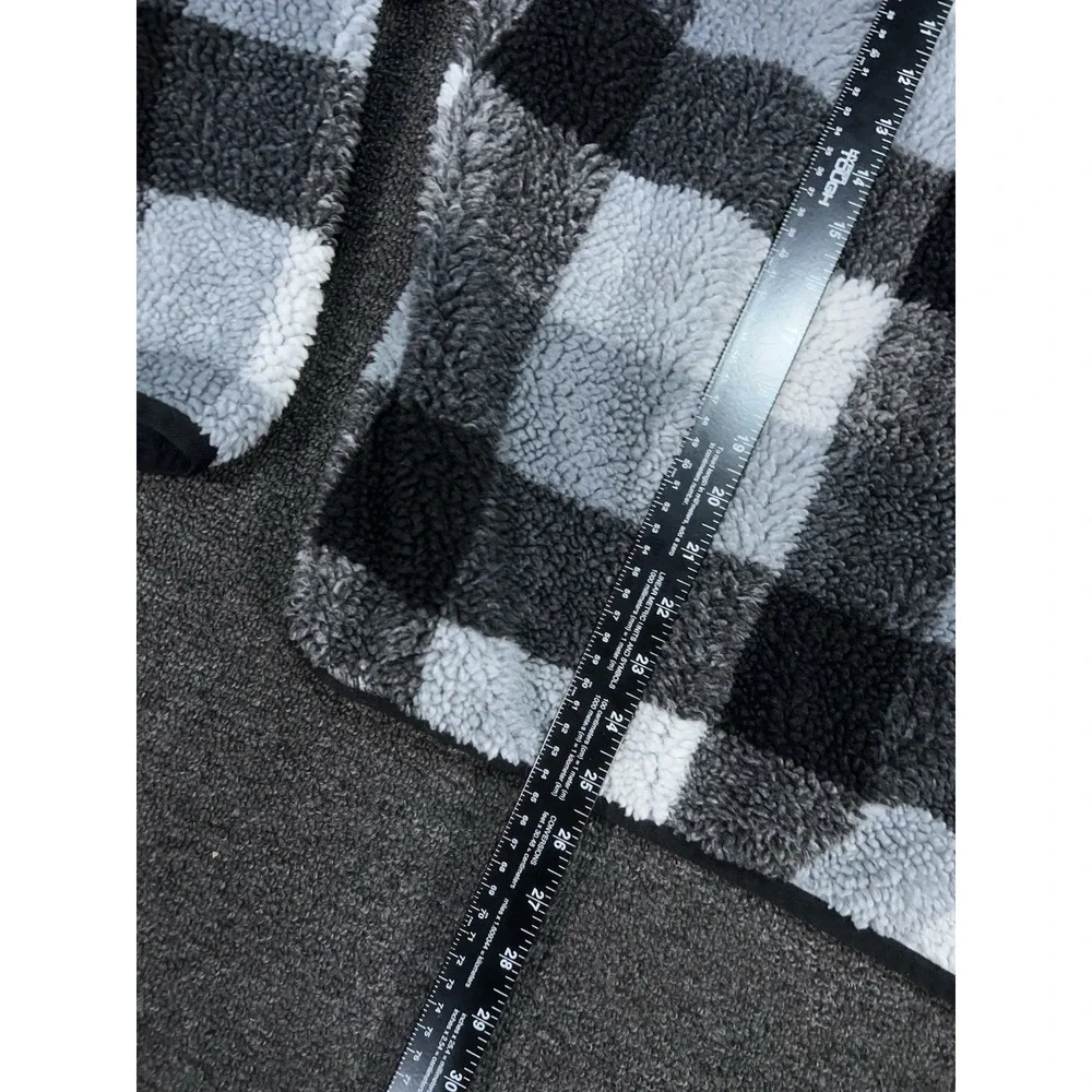 Nike Club Winterized Half Zip Men's‎ Medium Black White Gingham Check Fleece